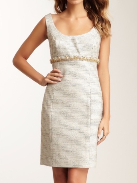 Trina Turk Dresses & Skirts - Trina Turk Metallic Tweed Garreth Shift Dress Beaded Embellished Sequins Size 10